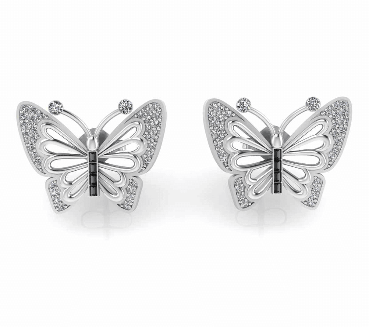 Set of 925 Sterling Silver Butterfly Friction Backs for Post Earring 