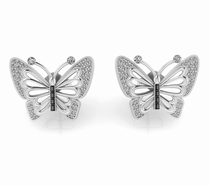 Butterfly Style Stud Earrings In Sterling Silver - JBR Jeweler