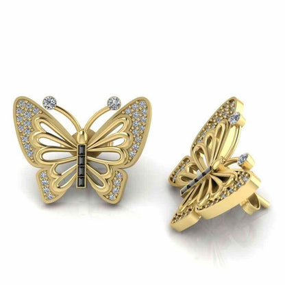 Butterfly Style Stud Earrings In Sterling Silver - JBR Jeweler