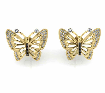 Butterfly Style Stud Earrings In Sterling Silver - JBR Jeweler