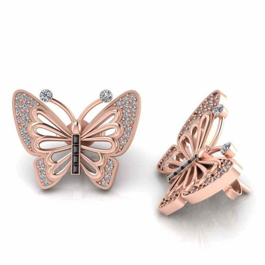 Butterfly Style Stud Earrings In Sterling Silver - JBR Jeweler