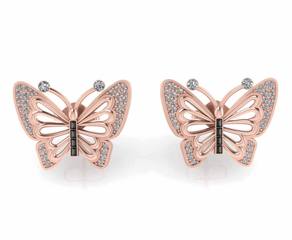 Butterfly Style Stud Earrings In Sterling Silver - JBR Jeweler