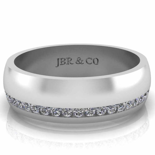 Channel Design Sterling Silver Men's Band - JBR Jeweler