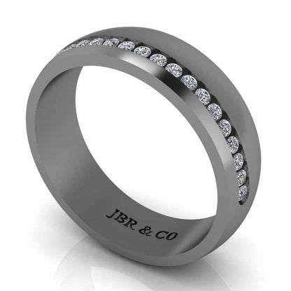 Channel Design Sterling Silver Men's Band - JBR Jeweler