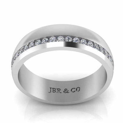 Channel Design Sterling Silver Men's Band - JBR Jeweler