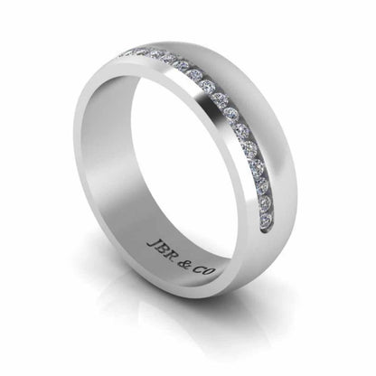 Channel Design Sterling Silver Men's Band - JBR Jeweler