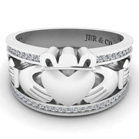 Claddagh Style Sterling Silver Women's Band - JBR Jeweler