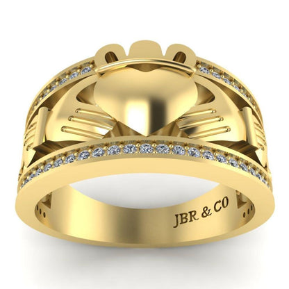 Claddagh Style Sterling Silver Women's Band - JBR Jeweler