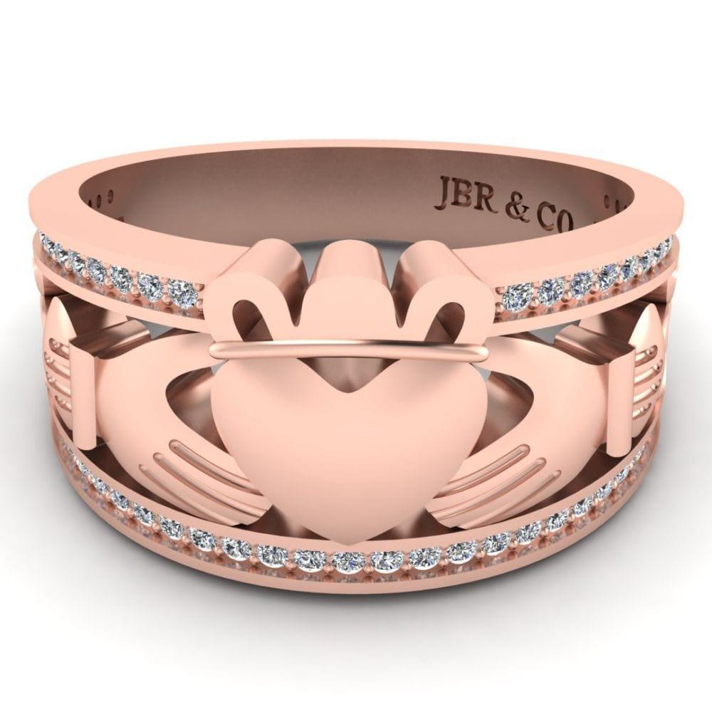 Claddagh Style Sterling Silver Women's Band - JBR Jeweler