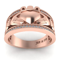 Claddagh Style Sterling Silver Women's Band - JBR Jeweler