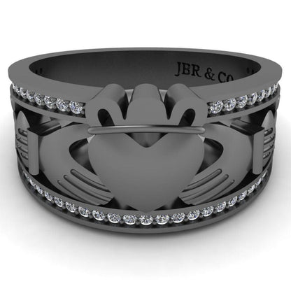 Claddagh Style Sterling Silver Women's Band - JBR Jeweler