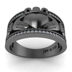 Claddagh Style Sterling Silver Women's Band - JBR Jeweler