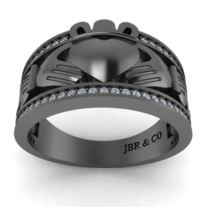 Claddagh Style Sterling Silver Women's Band - JBR Jeweler