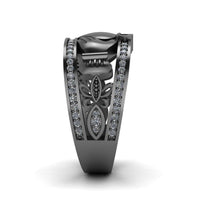 Claddagh Style Sterling Silver Women's Band - JBR Jeweler