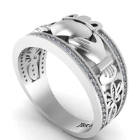 Claddagh Style Sterling Silver Women's Band - JBR Jeweler