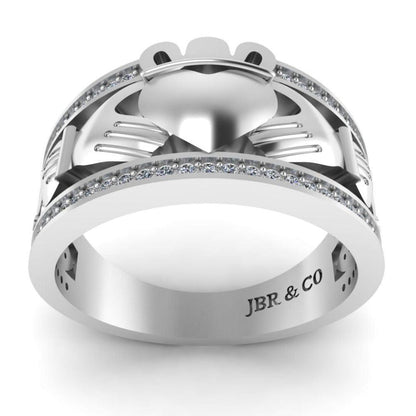 Claddagh Style Sterling Silver Women's Band - JBR Jeweler