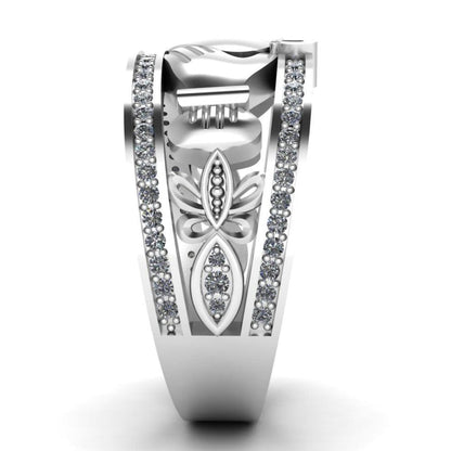 Claddagh Style Sterling Silver Women's Band - JBR Jeweler