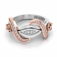 Classic Interwoven Rose Two Tone Sterling Silver Ring - JBR Jeweler