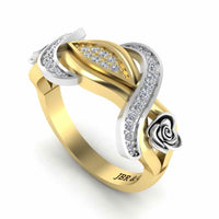 Classic Interwoven Rose Two Tone Sterling Silver Ring - JBR Jeweler