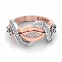 Classic Interwoven Rose Two Tone Sterling Silver Ring - JBR Jeweler