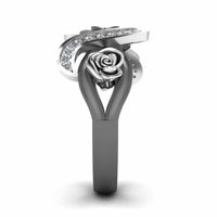 Classic Interwoven Rose Two Tone Sterling Silver Ring - JBR Jeweler