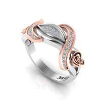 Classic Interwoven Rose Two Tone Sterling Silver Ring - JBR Jeweler