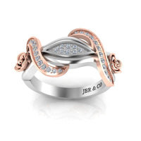 Classic Interwoven Rose Two Tone Sterling Silver Ring - JBR Jeweler