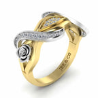 Classic Interwoven Rose Two Tone Sterling Silver Ring - JBR Jeweler