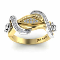 Classic Interwoven Rose Two Tone Sterling Silver Ring - JBR Jeweler