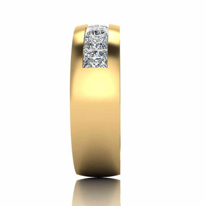 Classic Princess Cut Sterling Silver Men's Band - JBR Jeweler