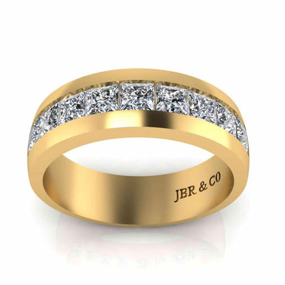 Classic Princess Cut Sterling Silver Men's Band - JBR Jeweler