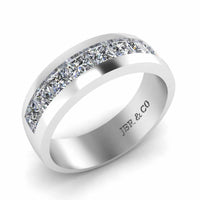 Classic Princess Cut Sterling Silver Men's Band - JBR Jeweler