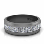 Classic Princess Cut Sterling Silver Men's Band - JBR Jeweler