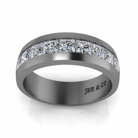 Classic Princess Cut Sterling Silver Men's Band - JBR Jeweler