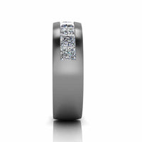 Classic Princess Cut Sterling Silver Men's Band - JBR Jeweler