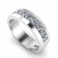 Classic Princess Cut Sterling Silver Men's Band - JBR Jeweler