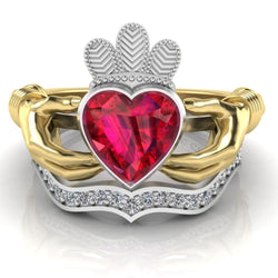 Classic Two Tone Claddagh Sterling Silver Women's Ring - JBR Jeweler