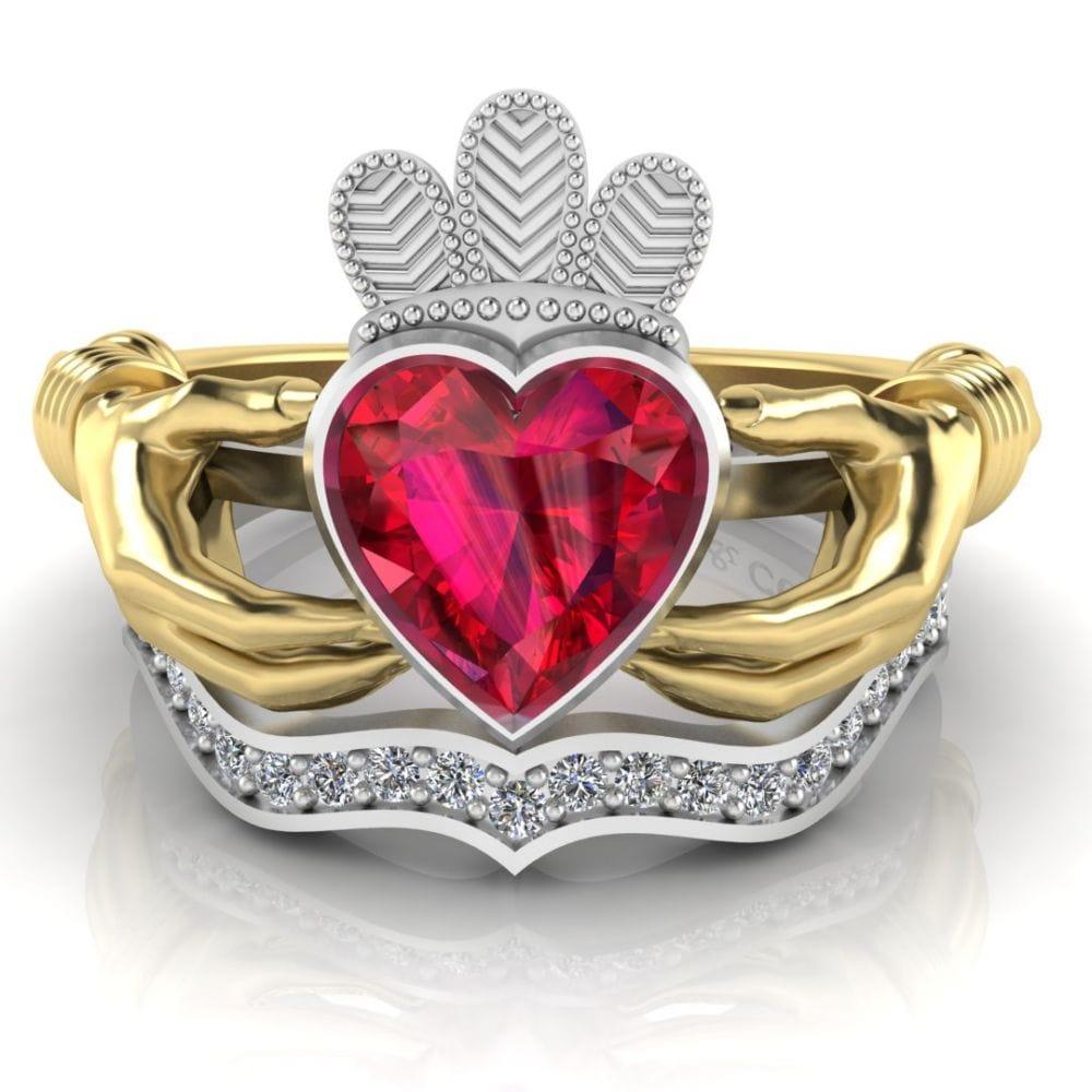 Classic Two Tone Claddagh Sterling Silver Women's Ring - JBR Jeweler