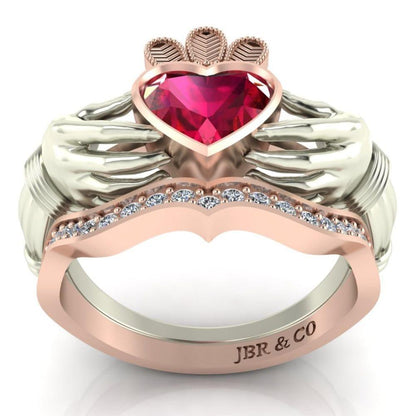 Classic Two Tone Claddagh Sterling Silver Women's Ring - JBR Jeweler