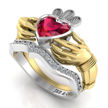 Classic Two Tone Claddagh Sterling Silver Women's Ring - JBR Jeweler