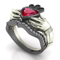 Classic Two Tone Claddagh Sterling Silver Women's Ring - JBR Jeweler