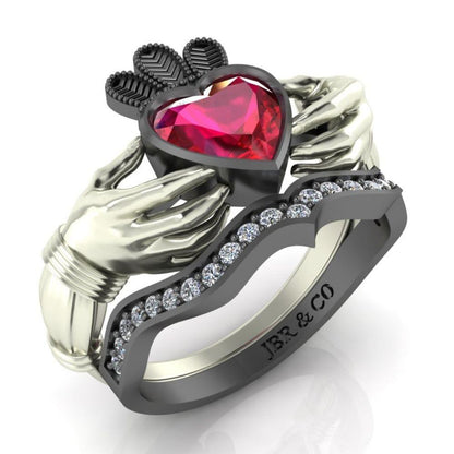 Classic Two Tone Claddagh Sterling Silver Women's Ring - JBR Jeweler