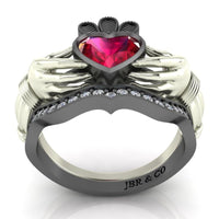 Classic Two Tone Claddagh Sterling Silver Women's Ring - JBR Jeweler