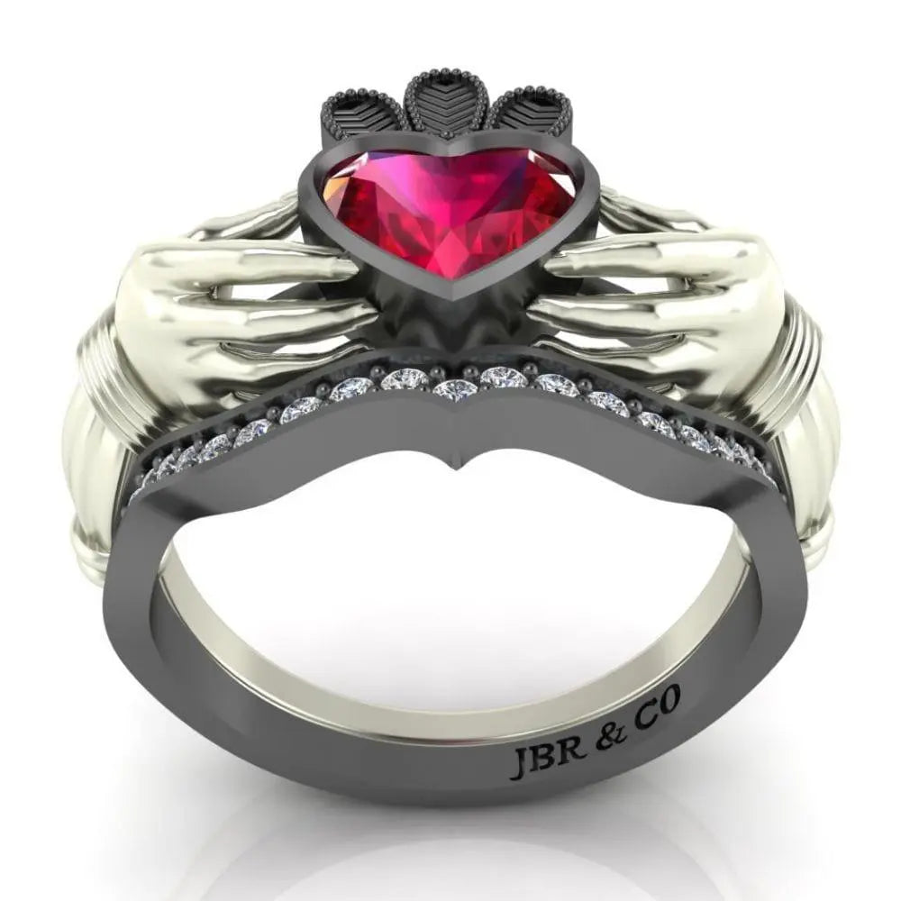 Classic Two Tone Claddagh Sterling Silver Women's Ring - JBR Jeweler