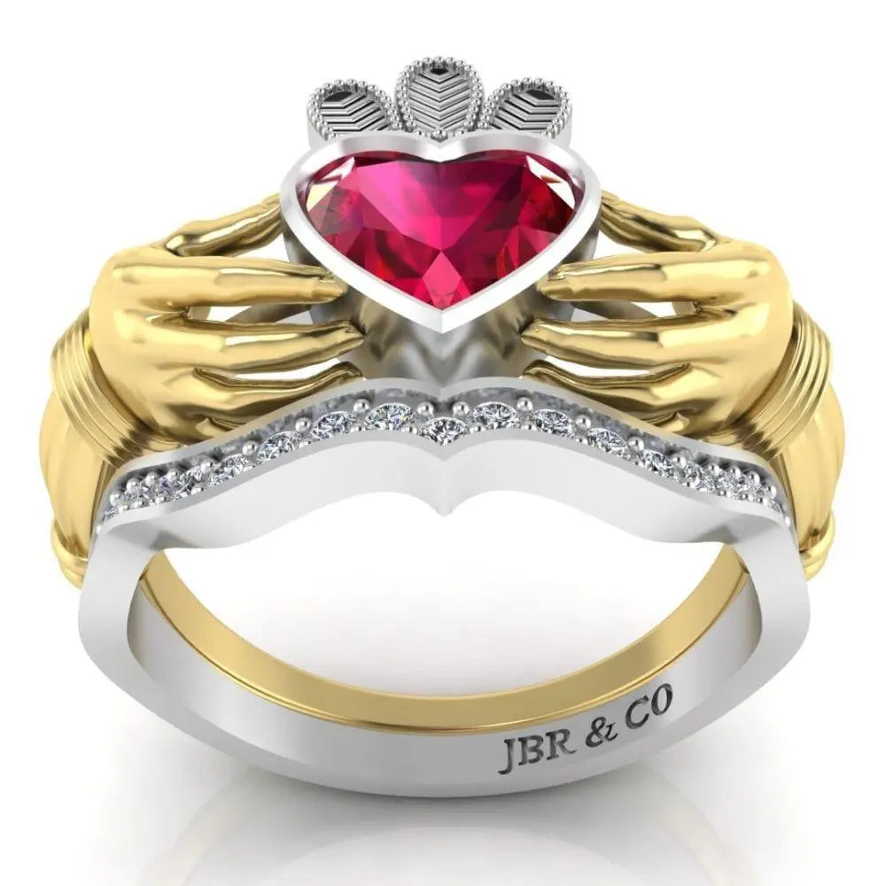 Classic Two Tone Claddagh Sterling Silver Women's Ring - JBR Jeweler