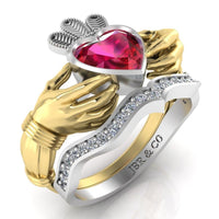 Classic Two Tone Claddagh Sterling Silver Women's Ring - JBR Jeweler