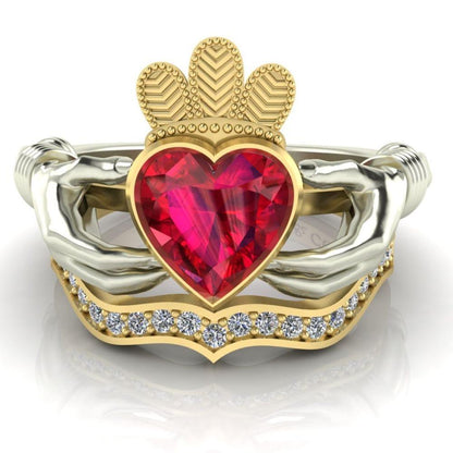 Classic Two Tone Claddagh Sterling Silver Women's Ring - JBR Jeweler