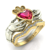 Classic Two Tone Claddagh Sterling Silver Women's Ring - JBR Jeweler