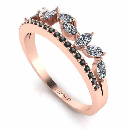 Cluster Marquise Cut Sterling Silver Eternity Ring - JBR Jeweler