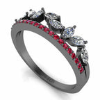 Cluster Marquise Cut Sterling Silver Eternity Ring - JBR Jeweler